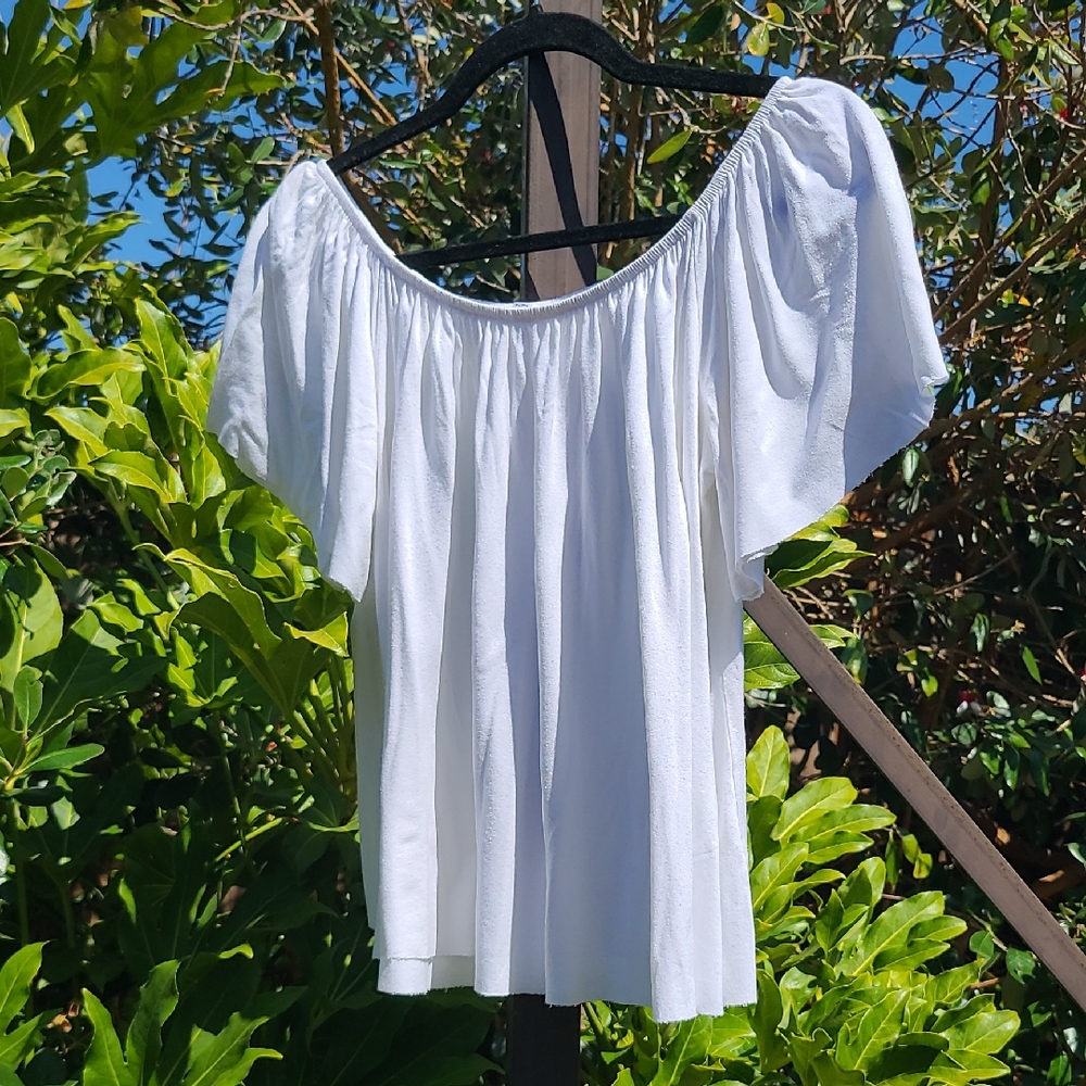 BP White Ruffled Relaxed Blouse